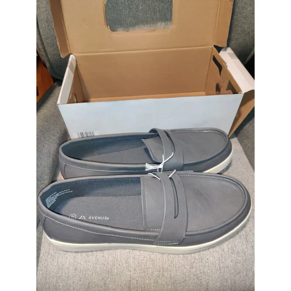 AVENUE men’s Casual Comfortable Loafer Gray - Size 12 NWB